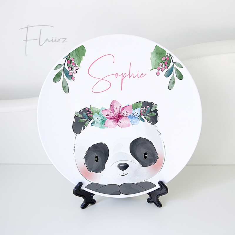 FLAIIRZ Panda met hoofdband bord met naam