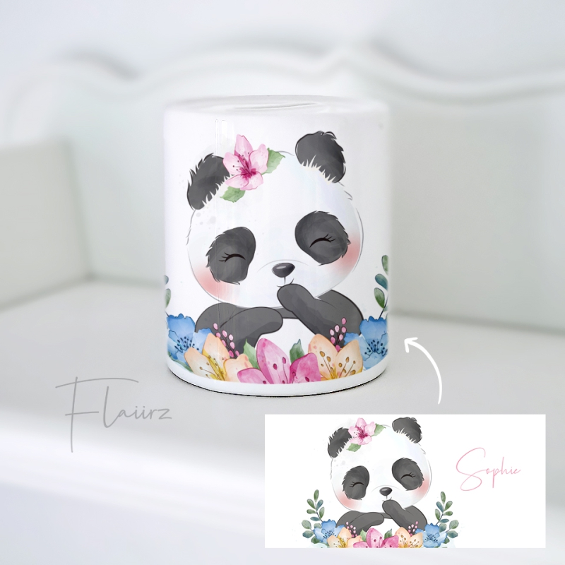 FLAIIRZ Panda met bloemen spaarpot