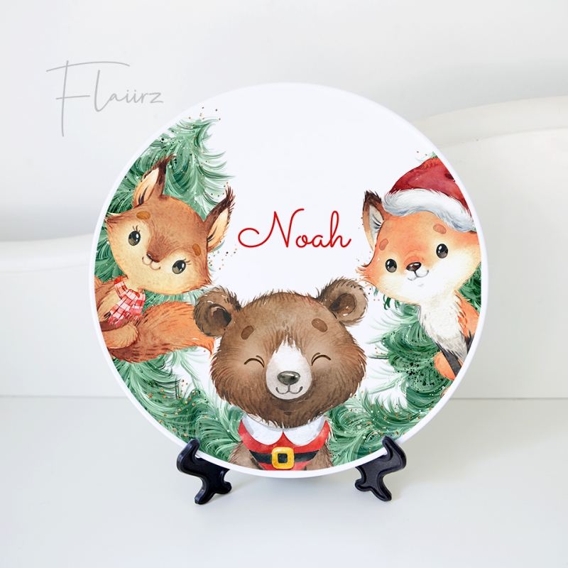 FLAIIRZ Bos dieren kerst bord