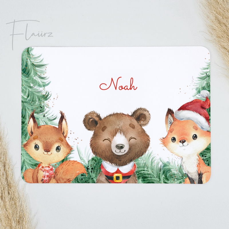 FLAIIRZ Bos dieren kerst placemat