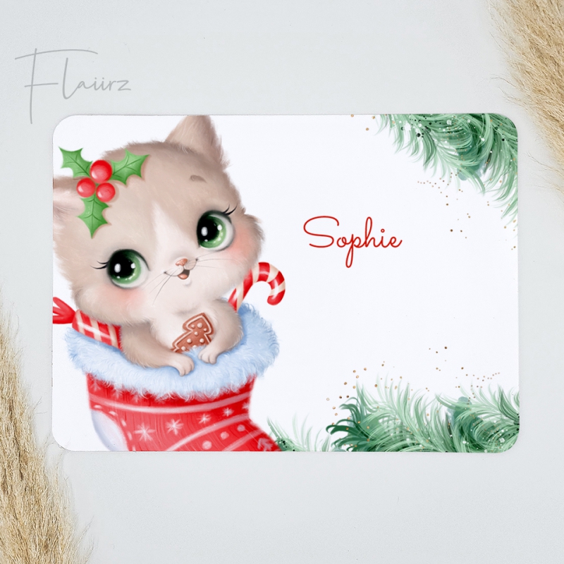 FLAIIRZ Kerst poes kerst placemat