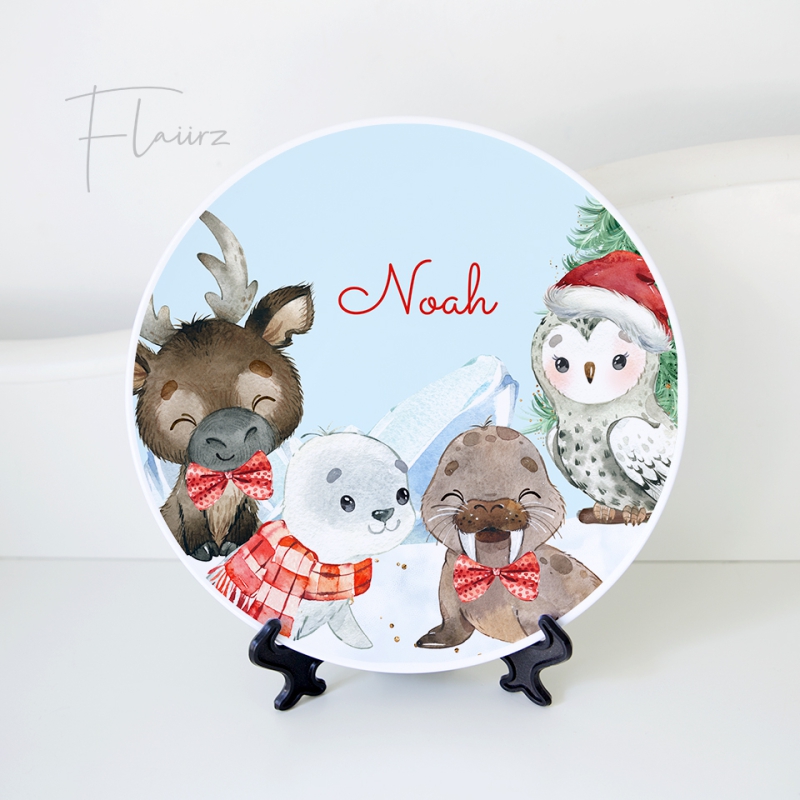 FLAIIRZ Noordpool dieren kerst bord