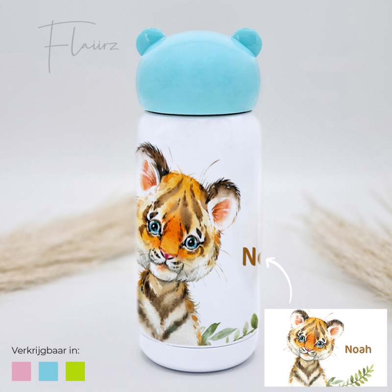 Tijger drinkfles blauw FLAIIRZ